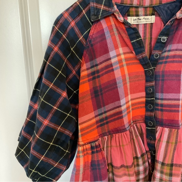 Free People We the Free Moon Bay mixed plaid top - Picture 9 of 13